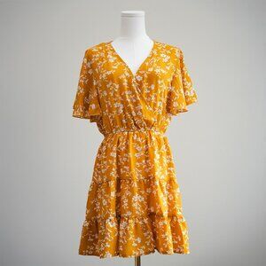 SHEIN Floral Print Surplice Front Dress